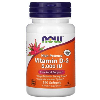 Now Foods Vitamin D-3 5000 IU 240 капсул