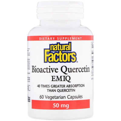 Natural Factors Bioactive Quercetin EMIQ (Биоактивный квертицин EMIQ) 50 мг 60 капсул
