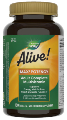 Nature's Way Alive! Max3 Potency Multivitamins (Мультивитамины с железом) 180 таблеток