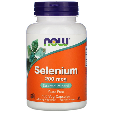 Now Foods Selenium (Селениум) 200 мкг 180 капсул