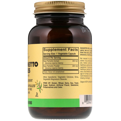 Solgar Saw Palmetto Berries (Плоды пальмы сереноа) 100 капсул