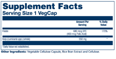 Solaray Kelp Seaweed (Kelp с фолиевой кислотой) 550 мг 180 капсул