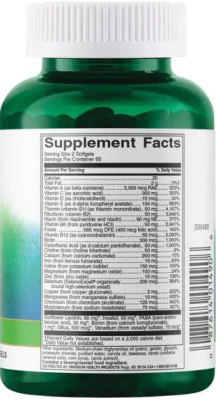 Swanson Multi High Potency (высокоэффективный комплекс плюс поддержка иммунитета - с железом) 120 гелевых капсул