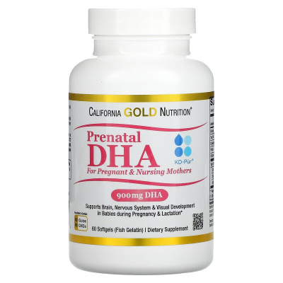 California Gold Nutrition Prenatal DHA for Pregnant & Nursing Mothers (пренатальная ДГК для беременных и кормящих женщин) 450 мг 60 гел. капсул