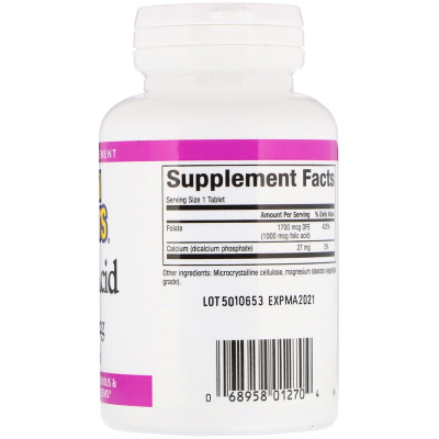 Natural Factors Folic Acid (Фолиевая кислота) 1000 мкг 90 таблеток