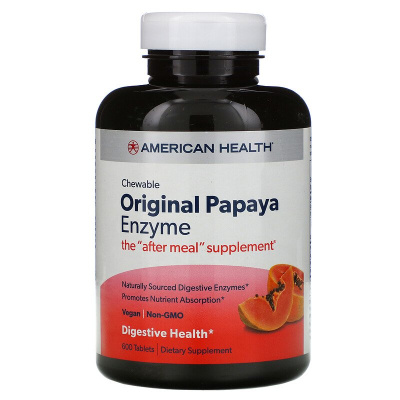 American Health Original Papaya Enzyme (Оригинальный фермент папайи) 600 жевательных таблеток