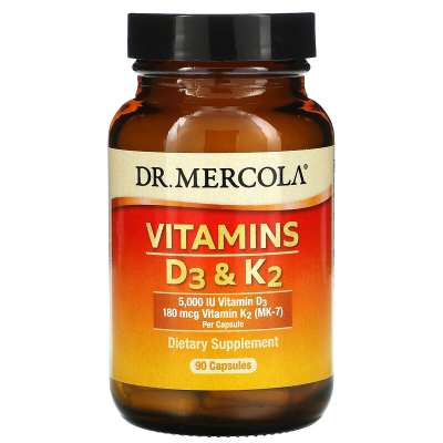 Dr. Mercola Vitamins D3 & K2 (Витамины D3 и K2) 90 капсул