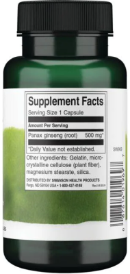 Swanson Korean Ginseng (корейский женьшень) 500 мг 100 капсул