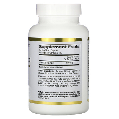 California Gold Nutrition Alpha Lipoic Acid 600 мг 120 капсул