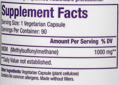 Paradise Herbs MSM (МСМ) 1000 мг 90 вегетарианских капсул