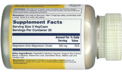 Solaray Magnesium Citrate (Цитрат магния) 400 мг 90 капсул