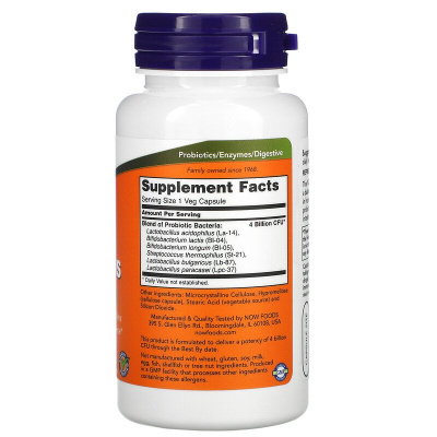 NOW 4x6 Acidophilus (ацидофильные бактерии) 120 вег. капсул