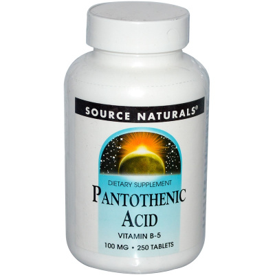Source Naturals Pantothenic Acid (Пантотеновая кислота) 100 мг 250 таблеток
