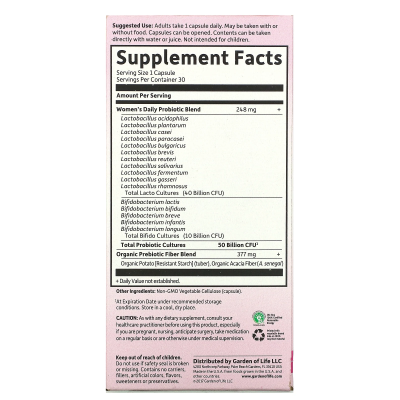 Garden of Life Dr. Formulated Probiotics Once Daily Women's 50 billion (Пробиотики для женщин) 30 вег. капсул