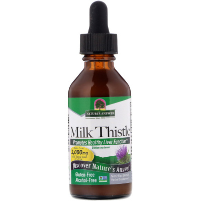 Nature's Answer Milk Thistle (Расторопша) без спирта 2000 мг 60 мл