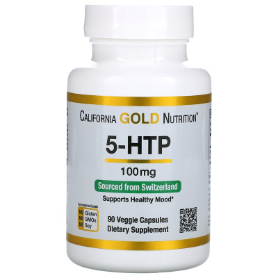 California Gold Nutrition 5-HTP (5-гидрокситриптофан поддержка хорошего самочувствия) 100 мг 90 капсул