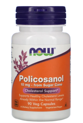 NOW Policosanol (Поликозанол) 10 мг 90 вег. капсул