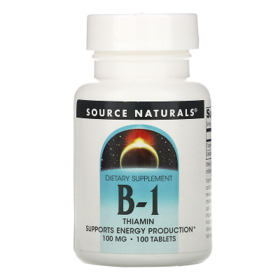 Source Naturals B-1 Thiamin (Витамин B-1 тиамин) 100 мг 100 таблеток