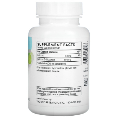 Thorne Research Calcium D-Glucarate (D-глюкарат кальция) 90 капсул, срок годности 07/2026