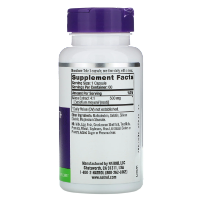 Natrol Maca Extract (Maкa) 500 мг 60 капсул