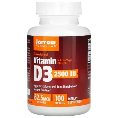 Jarrow Formulas Vitamin D3 (Витамин D3 холекальциферол) 2500 МЕ 100 капсул 