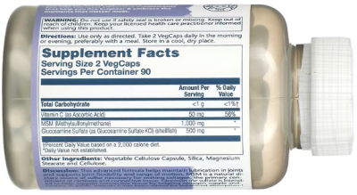 Solaray MSM & Glucosamine (МСМ и глюкозамин) 180 капсул