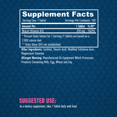 Haya Labs Niacin Time Release (Ниацин медленного высвобождения) 250 мг 100 таблеток
