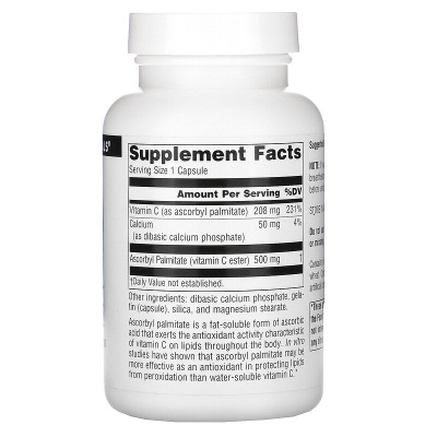 Source Naturals Ascorbyl Palmitate (аскорбил пальмитат) 500 мг 90 капсул