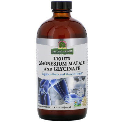 Nature's Answer Liquid Magnesium Malate and Glycinate (Малат и глицинат магния в жидкой форме) 480 мл