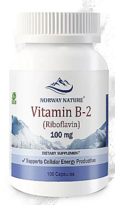 Norway Nature B-2 Riboflavin (Витамин B-2 Рибофлавин) 100 мг 100 капсул