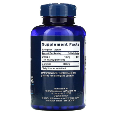 Life Extension L-Arginine Caps (L-аргинин) 700 мг 200 капсул