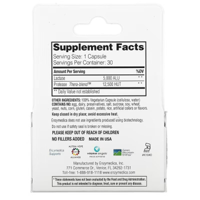 Enzymedica Dairy Assist (ДейриАссист поддержка пищеварения) 30 капсул