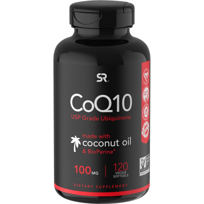 Sports Research CoQ10 with BioPerine & Coconut Oil (коэнзим Q10 с экстрактом BioPerine и кокосовым маслом) 100 мг 120 капсул