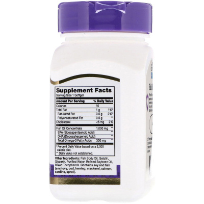 21st Century Fish Oil Omega-3 1000 мг 90 капсул