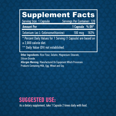 Haya Labs Selenium Chelated yeast free (Селен хелатный без дрожжей) 100 мкг 120 капсул