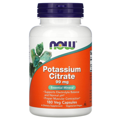 Now Foods Potassium Citrate (Цитрат калия) 99 мг 180 капсул