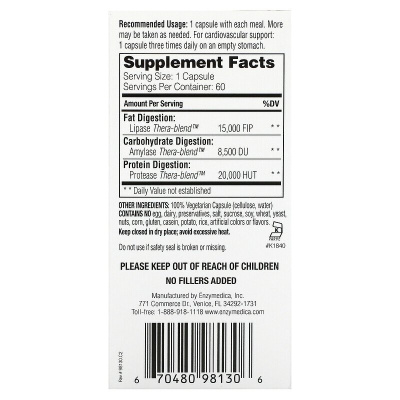 Enzymedica Lypo Gold 60 капсул