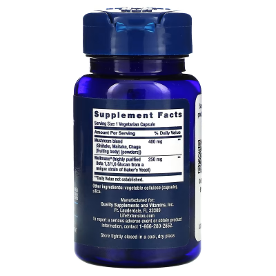 Life Extension Mushroom Immune with Beta Glucans 30 вег. капсул