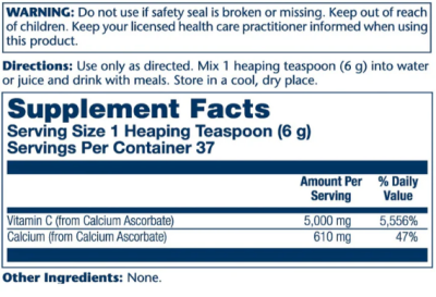 Solaray Buffered Vitamin C Powder (Порошок витамина С) 5000 мг 227 г
