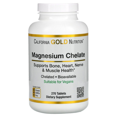 California Gold Nutrition Magnesium Chelate (хелат магния) 210 мг 270 таблеток