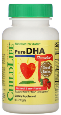 ChildLife Pure DHA (Чистая ДГК) вкус натуральных ягод 90 мягких таблеток