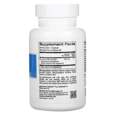 Lake Avenue Nutrition St. John's Wort Extract (экстракт зверобоя) 300 мг 90 капсул