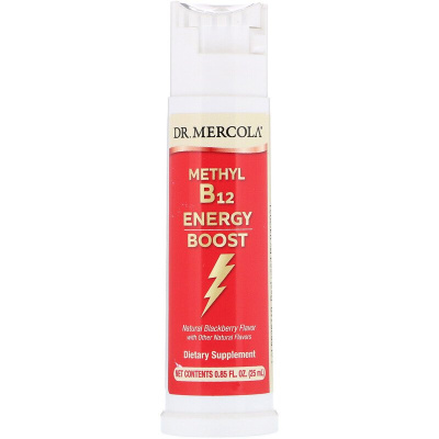 Dr. Mercola Methyl Vitamin B12 Energy Booster (витамин метил  B12 для заряда энергии) натуральный вкус ежевики 25 мл