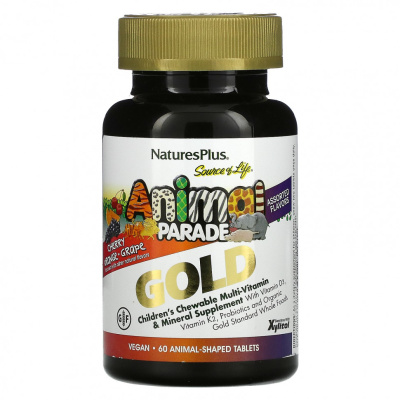 NaturesPlus Animal Parade Gold Multi Assorted Flavors 60 таблеток