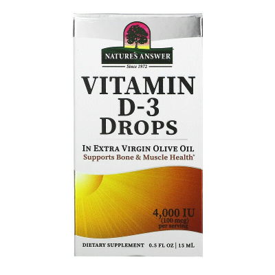 Nature's Answer Vitamin D-3 Drops (витамин D3 в каплях) 100 мкг (4000 МЕ) 15 мл