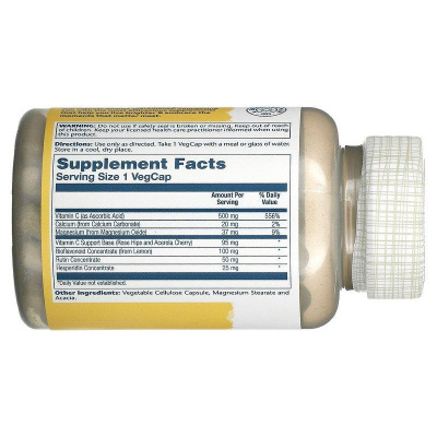 Solaray Buffered Vitamin C with Bioflavonoid Concentrate (Забуференный витамин С с биофлавоноидным концентратом) 500 мг 100 капсул