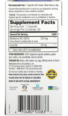 Enzymedica Berberine (Берберин) 60 капсул