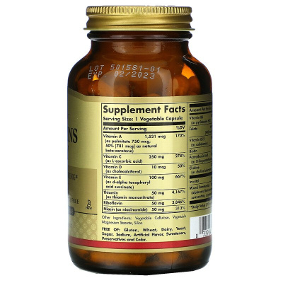 Solgar Vitamins Only (только витамины) 90 капсул