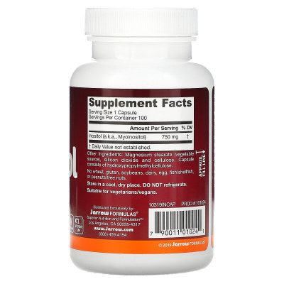 Jarrow Formulas Inositol (инозитол) 750 мг 100 вегетарианских капсул