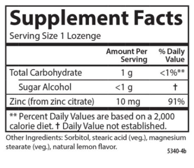 Carlson Zinc-Ease (Цинк) лимон 42 леденца